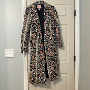 Amazing multi color snake print trench